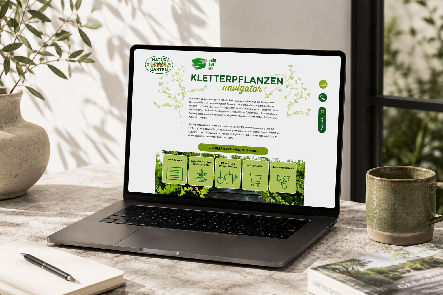 Kletterpflanzen Navigator Website